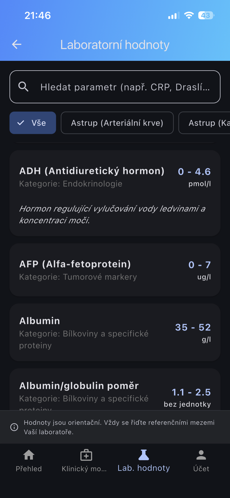 Laboratorní hodnoty