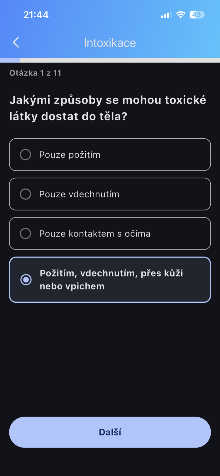 Ověření znalostí